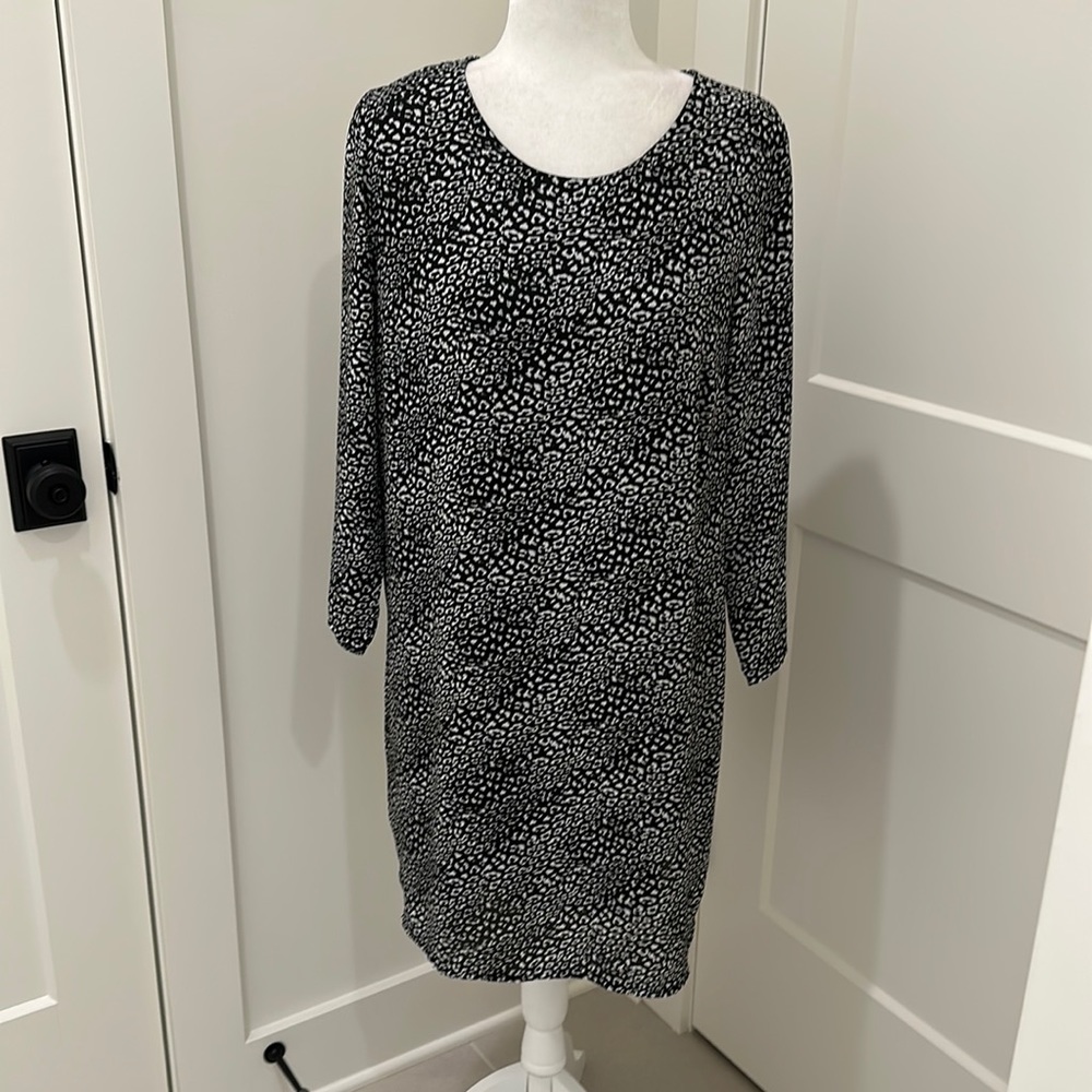 Evereve Peyton Jensen Black/White Print Dress Sz M